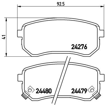 Комплект гальмівних накладок, дискове гальмо BREMBO P 30 033