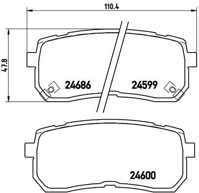 Комплект гальмівних накладок, дискове гальмо BREMBO P 30 035