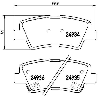 Комплект гальмівних накладок, дискове гальмо BREMBO P 30 047