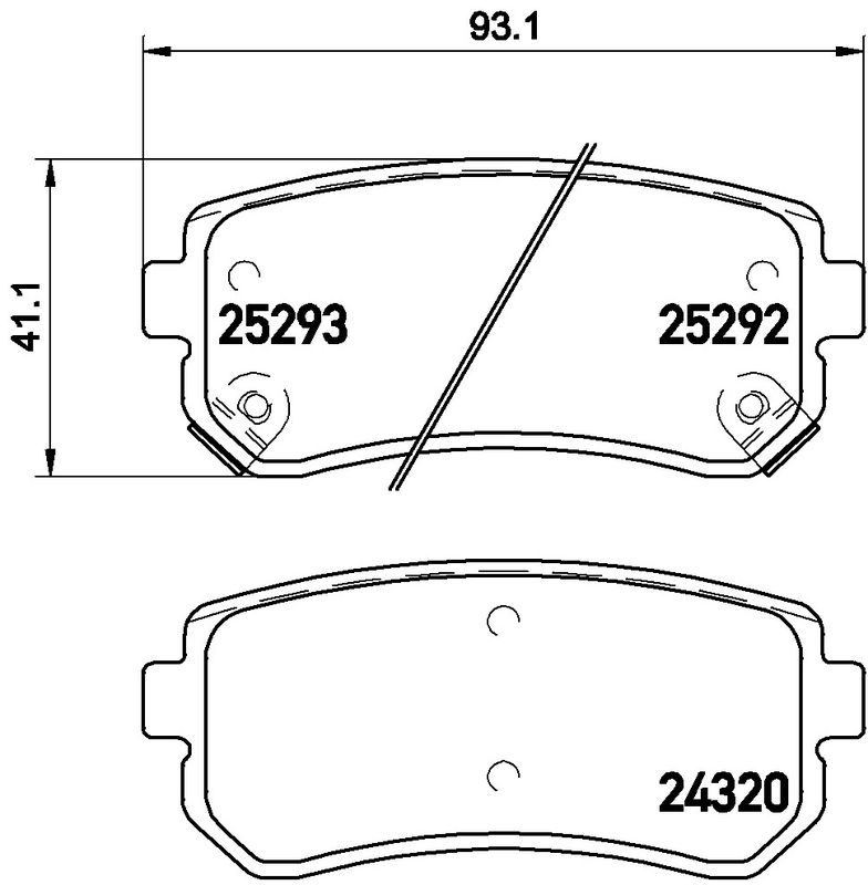 Комплект гальмівних накладок, дискове гальмо BREMBO P 30 051