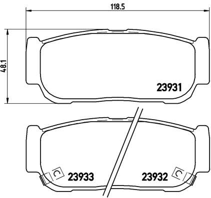 Stabdžių trinkelių rinkinys, diskinis stabdys BREMBO P 30 057