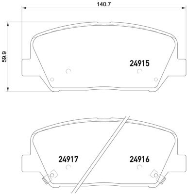 Brake Pad Set, disc brake BREMBO P 30 065