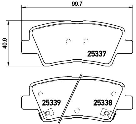 Комплект гальмівних накладок, дискове гальмо BREMBO P 30 067