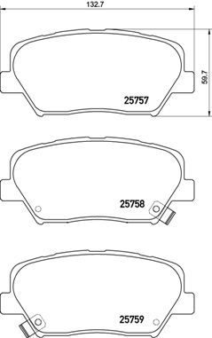 Stabdžių trinkelių rinkinys, diskinis stabdys BREMBO P 30 070