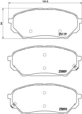 Brake Pad Set, disc brake BREMBO P 30 071