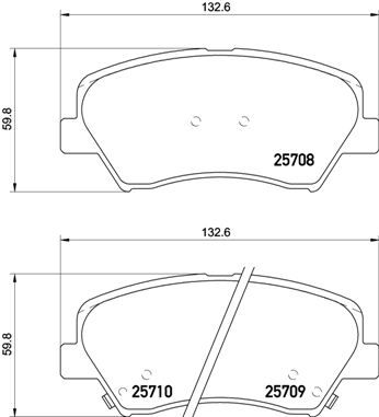 Комплект гальмівних накладок, дискове гальмо BREMBO P 30 073