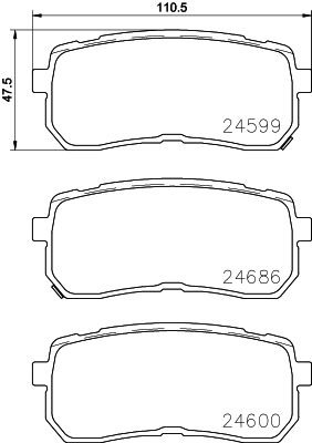 Stabdžių trinkelių rinkinys, diskinis stabdys BREMBO P 30 080