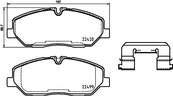 Stabdžių trinkelių rinkinys, diskinis stabdys BREMBO P 30 084