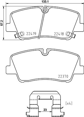 Комплект гальмівних накладок, дискове гальмо BREMBO P 30 089