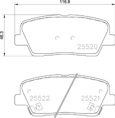 Stabdžių trinkelių rinkinys, diskinis stabdys BREMBO P 30 104