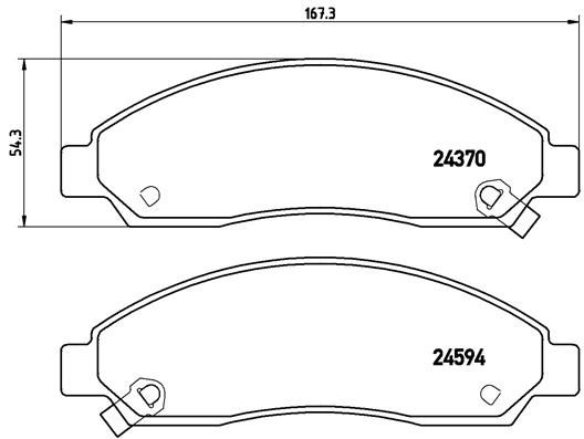 Stabdžių trinkelių rinkinys, diskinis stabdys BREMBO P 34 005