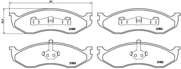 Stabdžių trinkelių rinkinys, diskinis stabdys BREMBO P 37 004