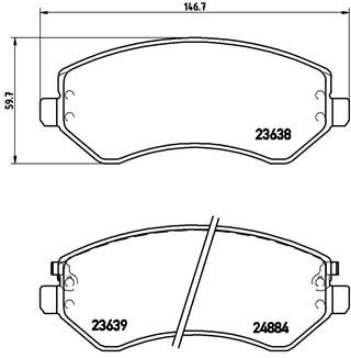 Brake Pad Set, disc brake BREMBO P 37 007