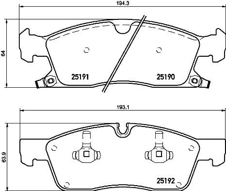 Stabdžių trinkelių rinkinys, diskinis stabdys BREMBO P 37 015