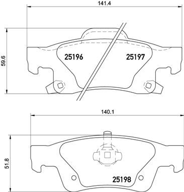 Stabdžių trinkelių rinkinys, diskinis stabdys BREMBO P 37 016