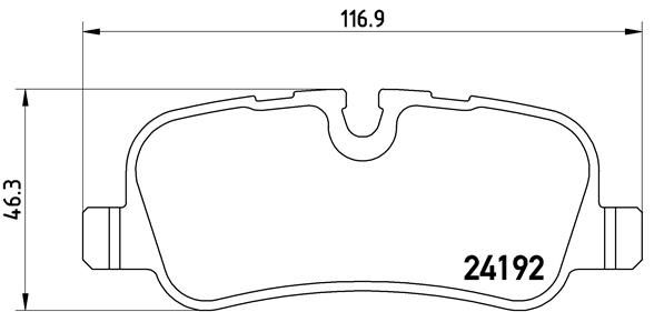 Комплект гальмівних накладок, дискове гальмо BREMBO P 44 013