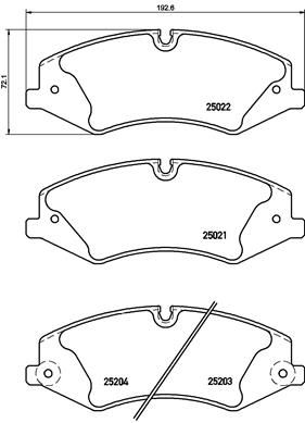 Комплект гальмівних накладок, дискове гальмо BREMBO P 44 022