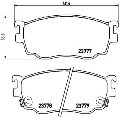 Stabdžių trinkelių rinkinys, diskinis stabdys BREMBO P 49 026