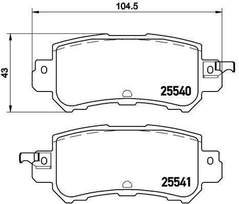 Stabdžių trinkelių rinkinys, diskinis stabdys BREMBO P 49 047