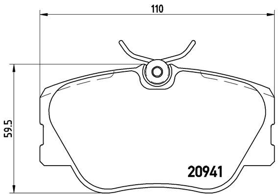 Комплект гальмівних накладок, дискове гальмо BREMBO P 50 008