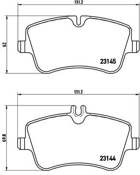 Stabdžių trinkelių rinkinys, diskinis stabdys BREMBO P 50 045