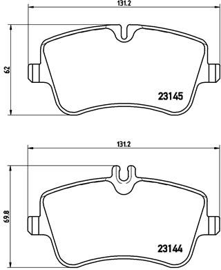 Комплект гальмівних накладок, дискове гальмо BREMBO P 50 046