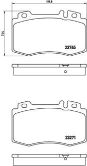 Stabdžių trinkelių rinkinys, diskinis stabdys BREMBO P 50 053