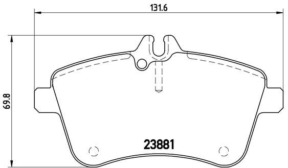 Stabdžių trinkelių rinkinys, diskinis stabdys BREMBO P 50 057