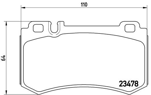 Комплект гальмівних накладок, дискове гальмо BREMBO P 50 061