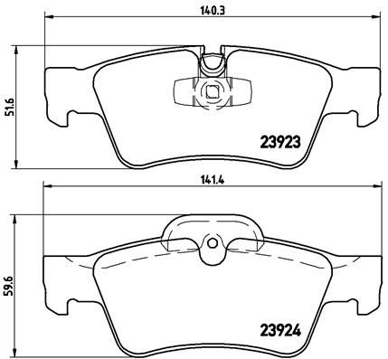 Stabdžių trinkelių rinkinys, diskinis stabdys BREMBO P 50 064