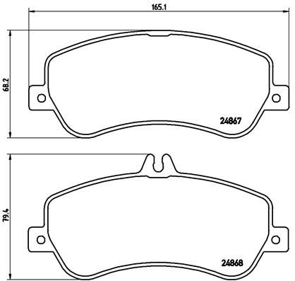 Stabdžių trinkelių rinkinys, diskinis stabdys BREMBO P 50 086