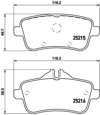 Комплект гальмівних накладок, дискове гальмо BREMBO P 50 099