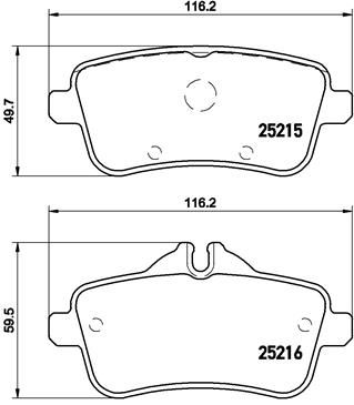 Stabdžių trinkelių rinkinys, diskinis stabdys BREMBO P 50 101