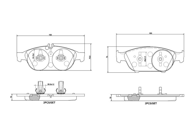 Комплект гальмівних накладок, дискове гальмо BREMBO P 50 106