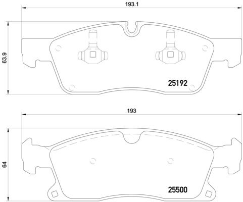 Stabdžių trinkelių rinkinys, diskinis stabdys BREMBO P 50 108