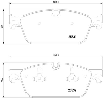 Stabdžių trinkelių rinkinys, diskinis stabdys BREMBO P 50 112