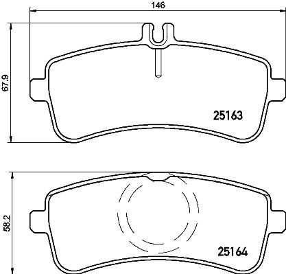 Brake Pad Set, disc brake BREMBO P 50 125