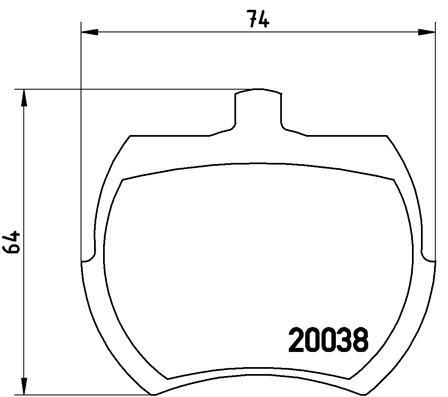 Комплект гальмівних накладок, дискове гальмо BREMBO P 52 002