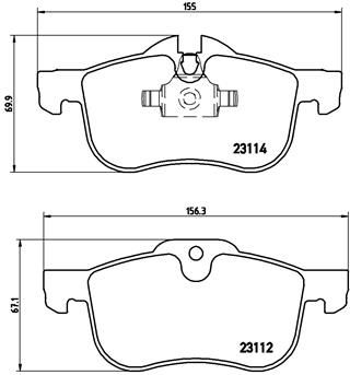 Stabdžių trinkelių rinkinys, diskinis stabdys BREMBO P 52 017