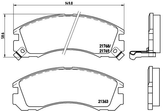 Комплект гальмівних накладок, дискове гальмо BREMBO P 54 017X