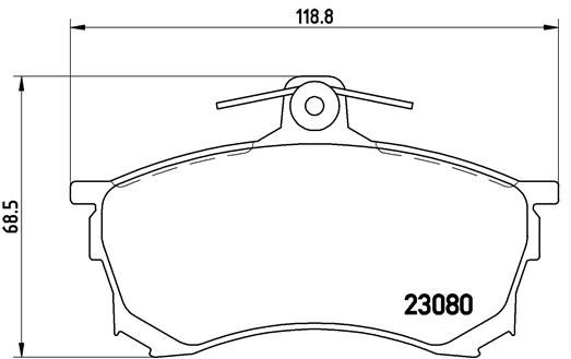 Stabdžių trinkelių rinkinys, diskinis stabdys BREMBO P 54 021