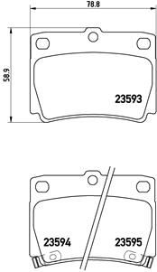 Stabdžių trinkelių rinkinys, diskinis stabdys BREMBO P 54 026