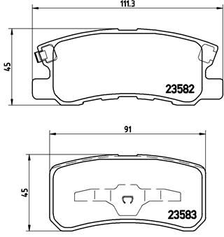 Комплект гальмівних накладок, дискове гальмо BREMBO P 54 031