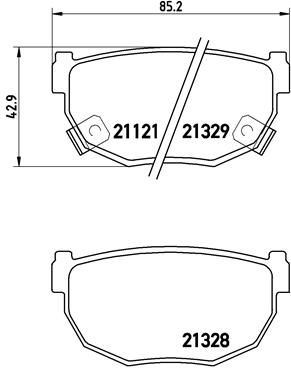 Stabdžių trinkelių rinkinys, diskinis stabdys BREMBO P 56 010