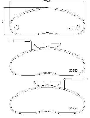 Stabdžių trinkelių rinkinys, diskinis stabdys BREMBO P 56 019