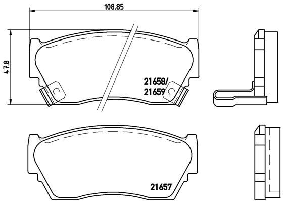 Комплект гальмівних накладок, дискове гальмо BREMBO P 56 027