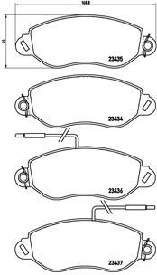 Комплект гальмівних накладок, дискове гальмо BREMBO P 56 042