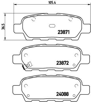 Stabdžių trinkelių rinkinys, diskinis stabdys BREMBO P 56 046