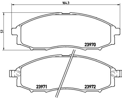 Комплект гальмівних накладок, дискове гальмо BREMBO P 56 049