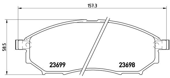 Комплект гальмівних накладок, дискове гальмо BREMBO P 56 058